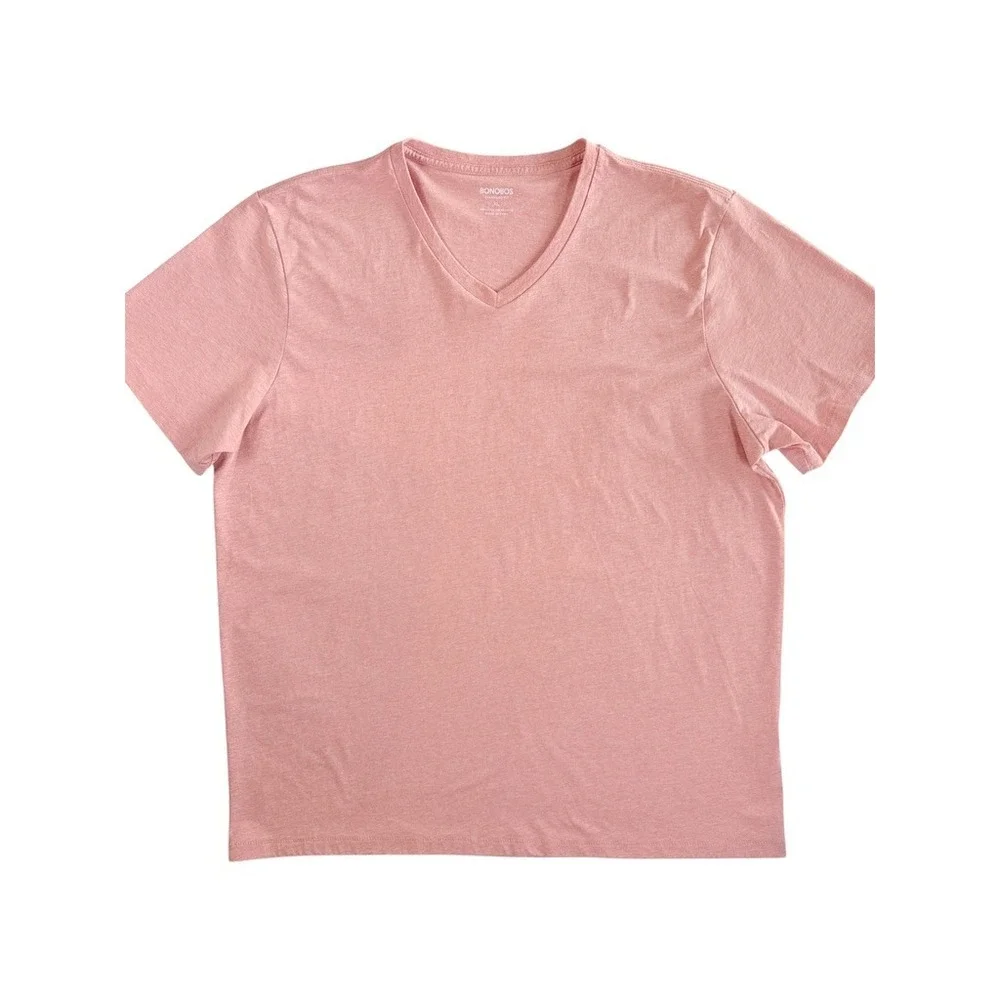 Bonobos V-Neck T-Shirt Mens XL Pink Heathered Short Sleeve Standard‎ Fit